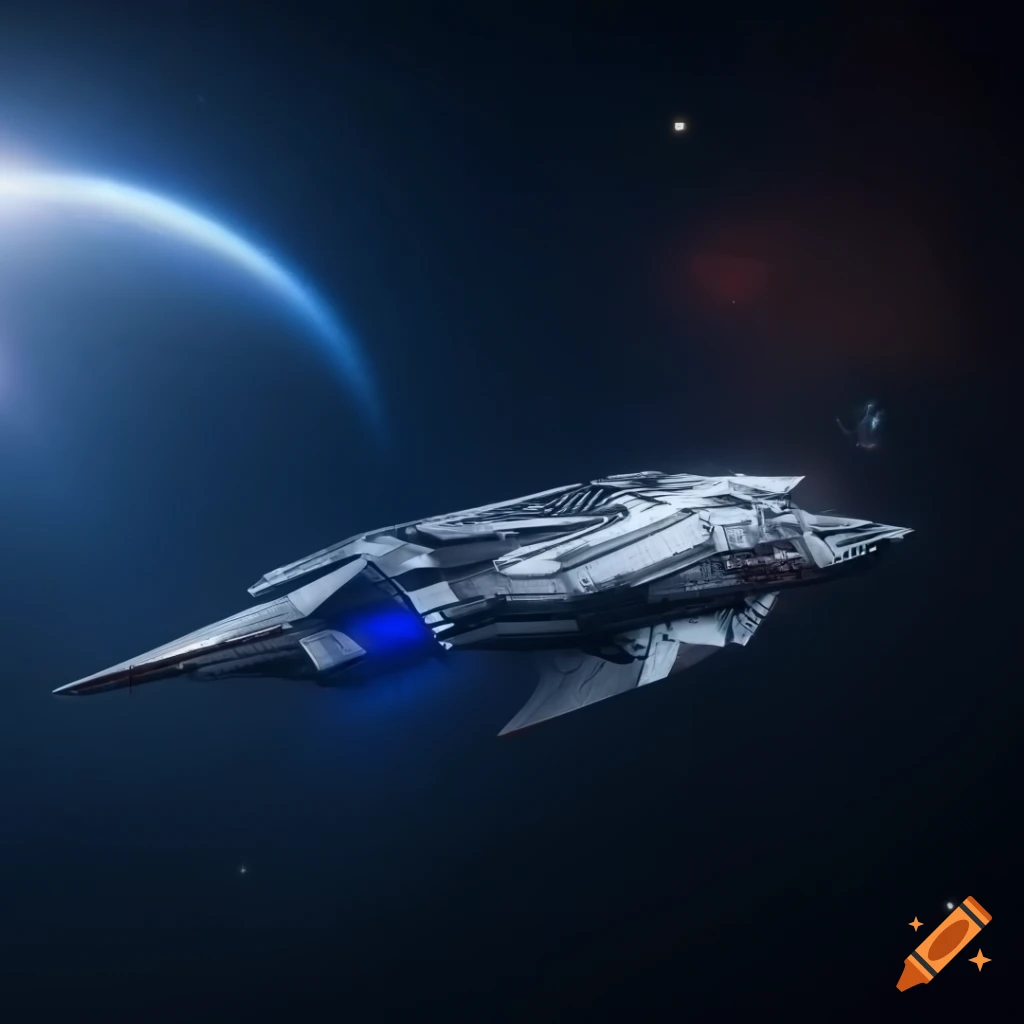 realistic starship takeoff in vibrant colors