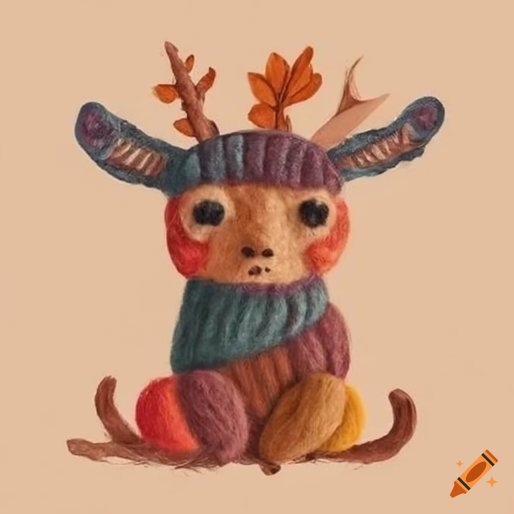 fall felted wool creatures in masks and costumes