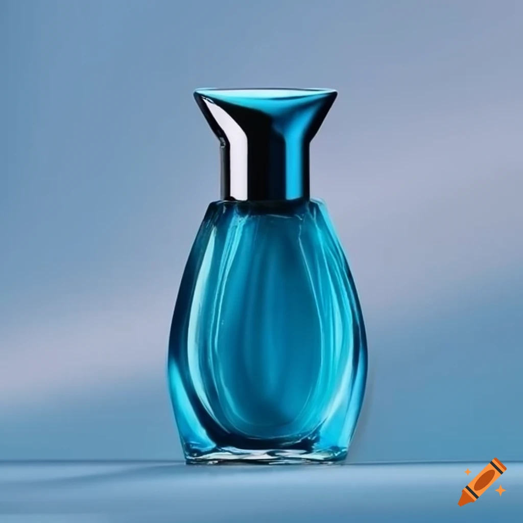 Celeste blue perfume bottle on Craiyon