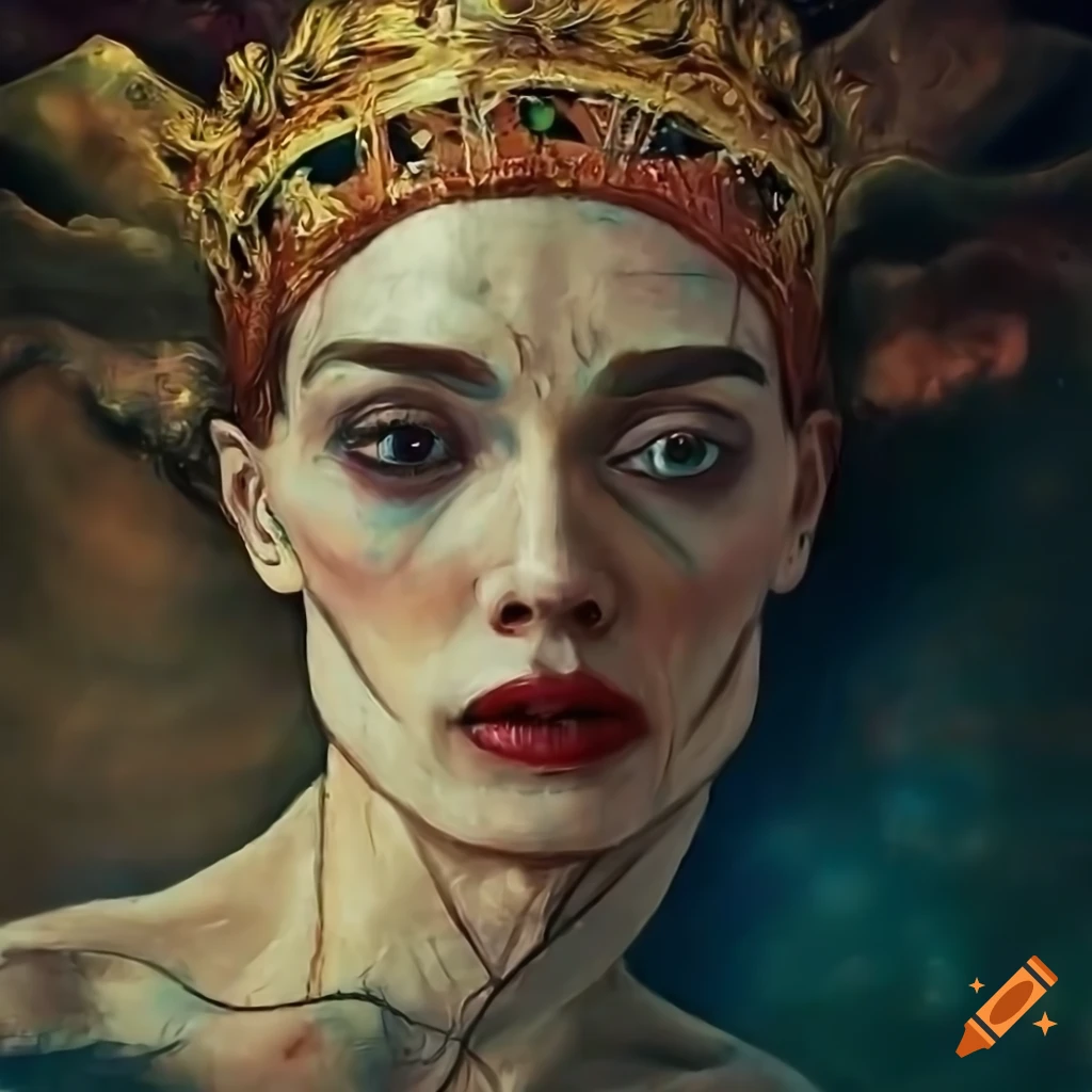 hyperrealistic digital painting of a detailed queen