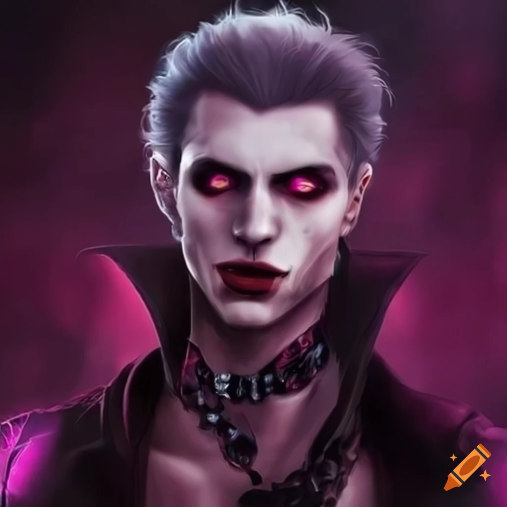 Portrait of a handsome male vampire on Craiyon