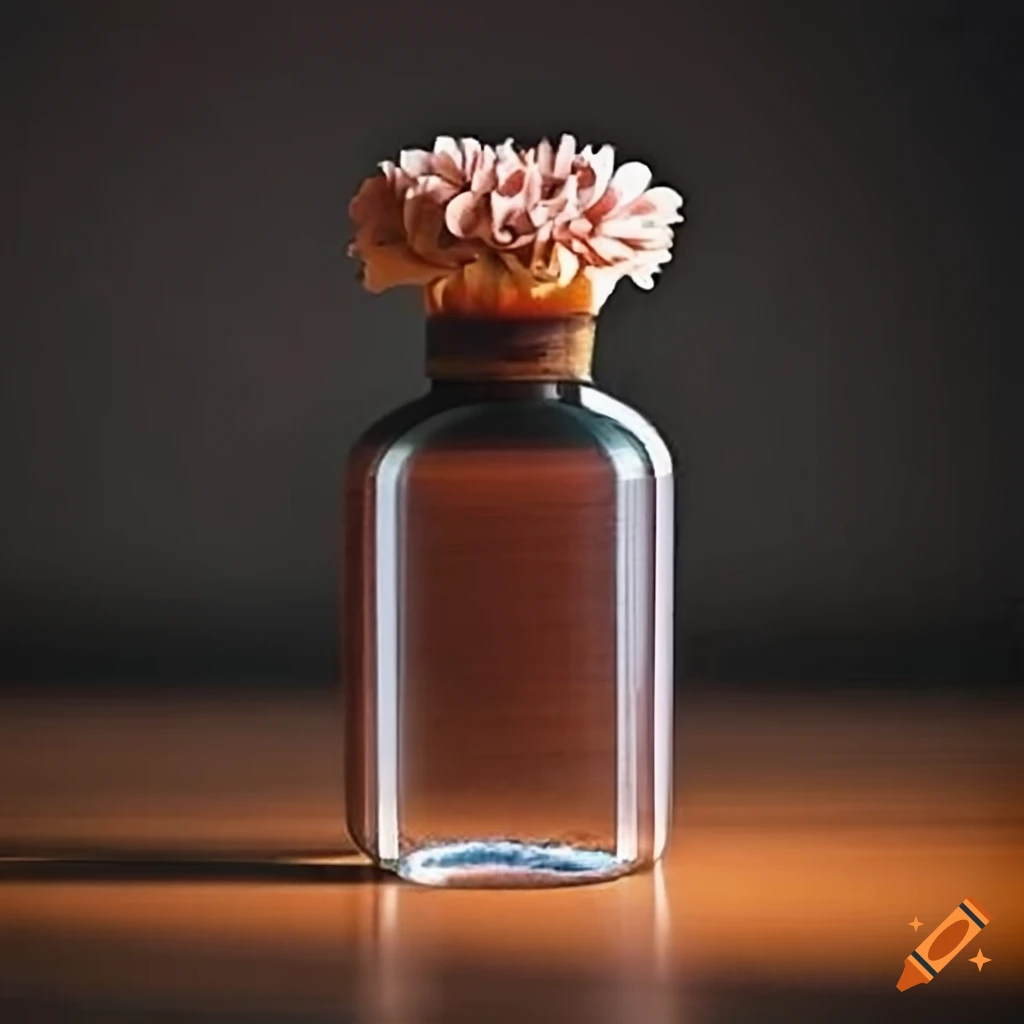 black-topped essential oil bottle on rustic wooden surface