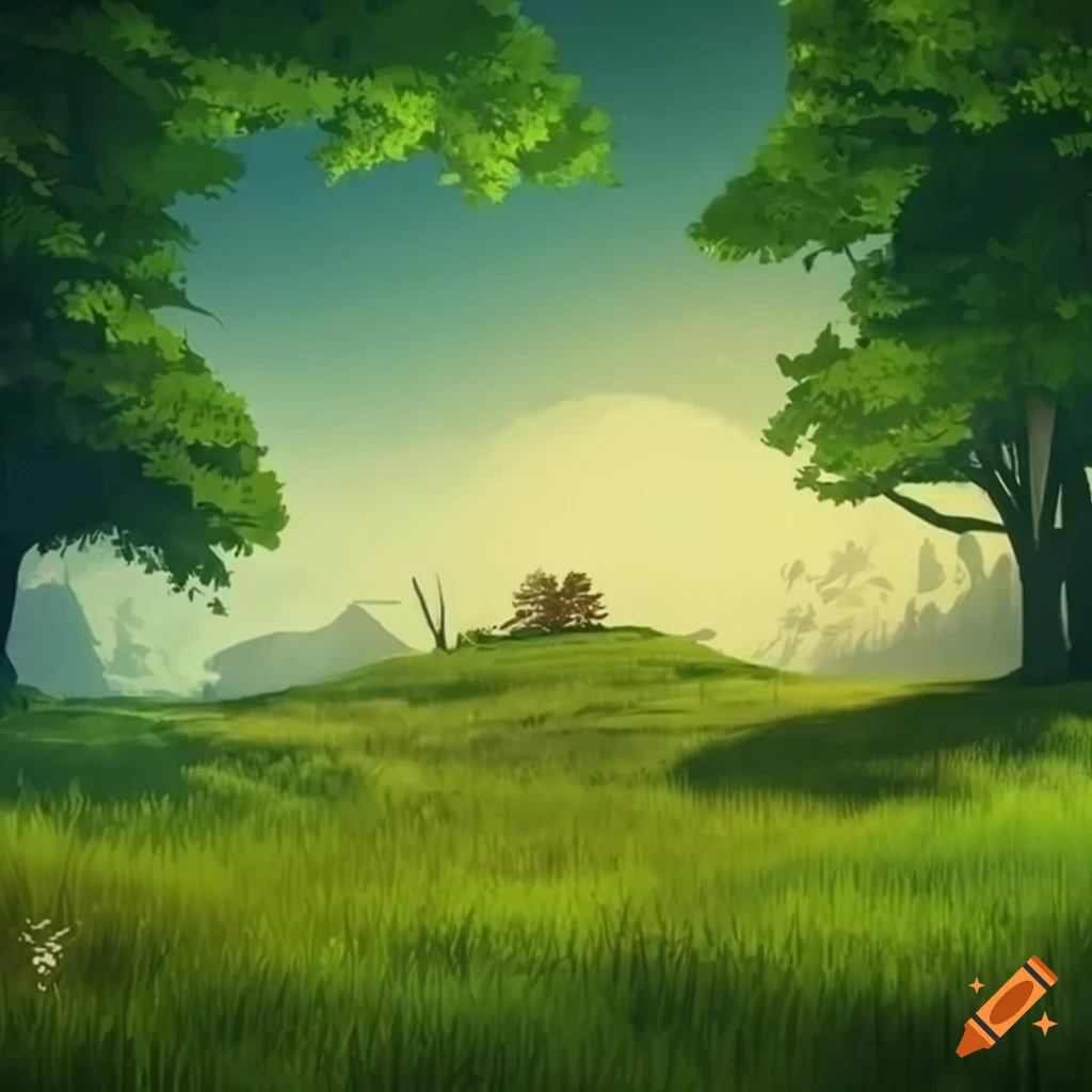 Beautiful fantasy flat nature environment on Craiyon