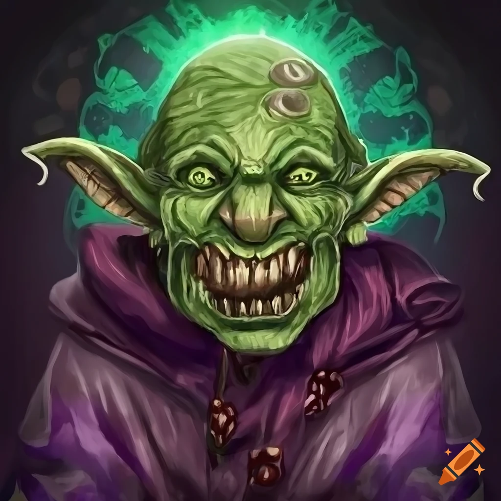 Sinister mind goblin with malicious grin