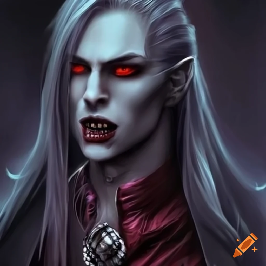 portrait of a handsome male vampire