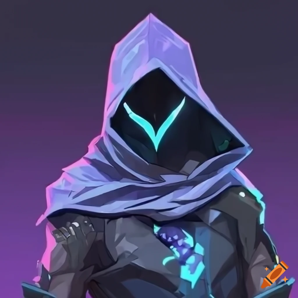 Full-body image of a cosmic masked warlock from valorant