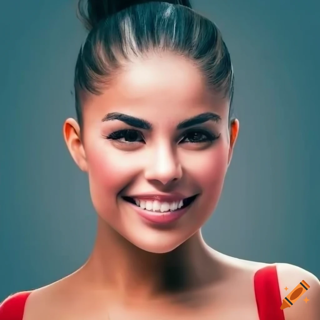 Portrait of a beautiful young woman with a ponytail on Craiyon