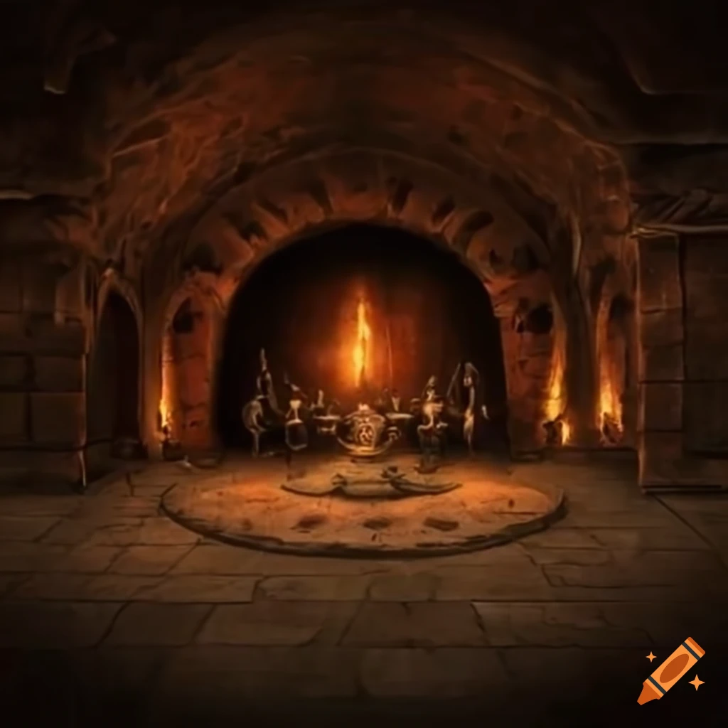 Image of a ritual circle in a dungeon on craiyon