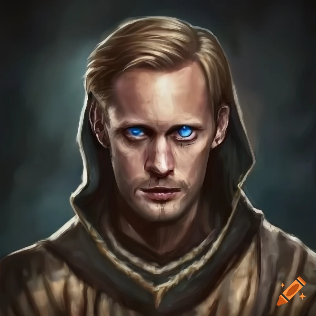 Realistic Artwork Of A Dark Mage With Blue Eyes On Craiyon