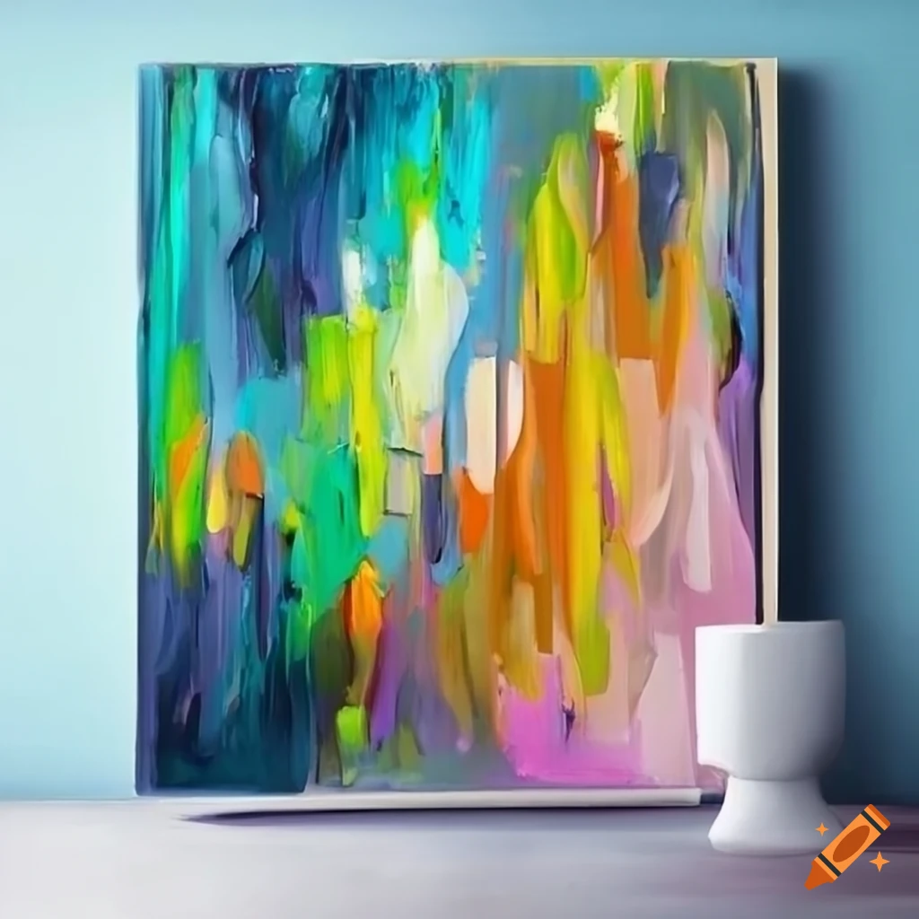 abstract oil painting with simple colors