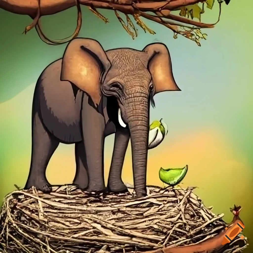 Elephant in a bird's nest