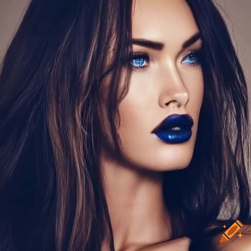 Portrait of a beautiful woman with blue eyes and dark hair