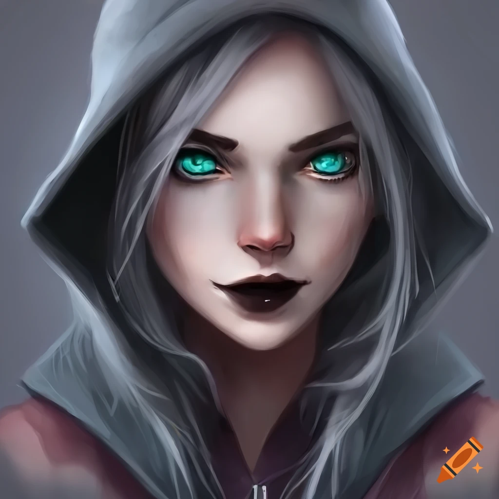 detailed illustration of a Highelf Rogue with teal eyes