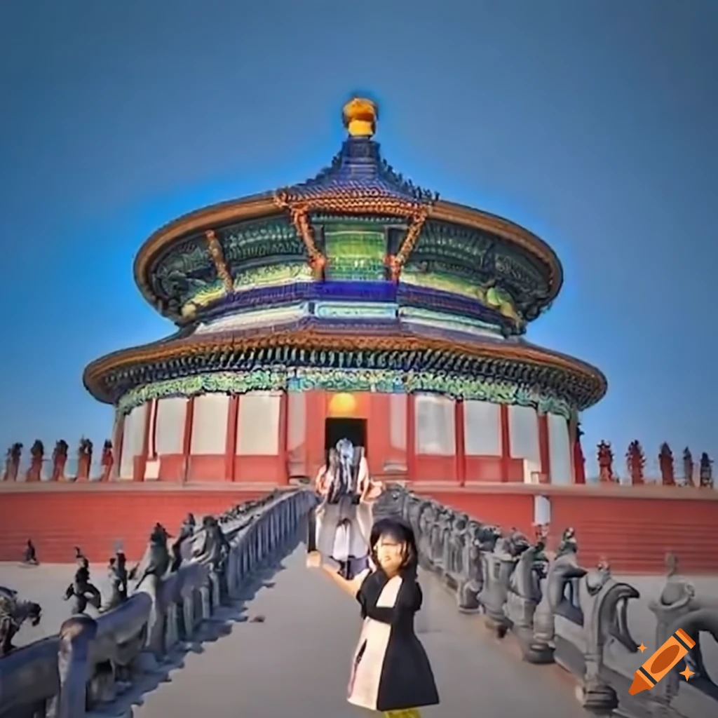 girl standing in front of Beijing's Temple of Heaven