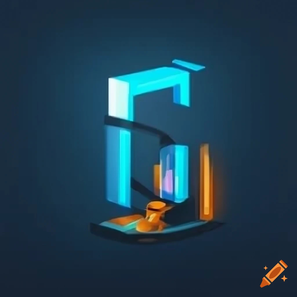 cyberpunk-inspired logo design for a bank app