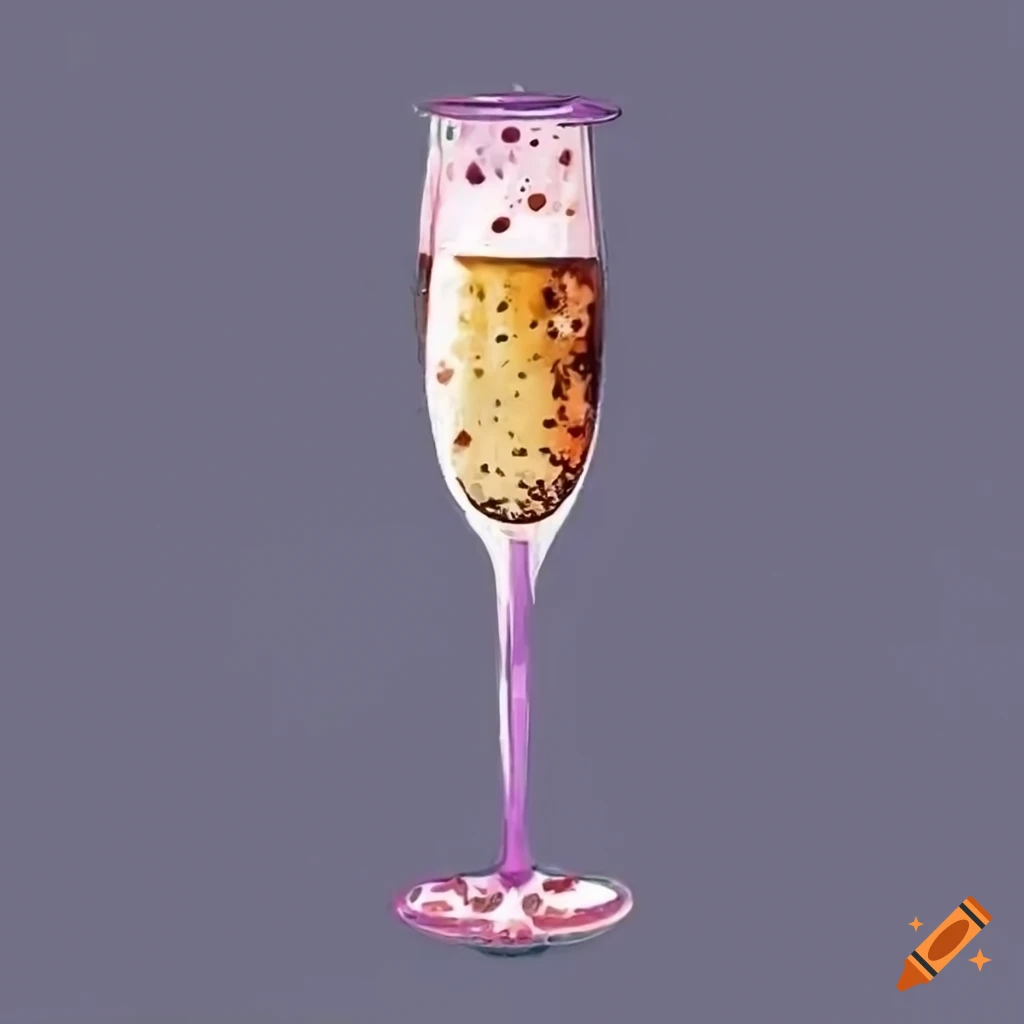 WATERCOLOR Champagne Clip Art Gold and Pink Champagne Flutes