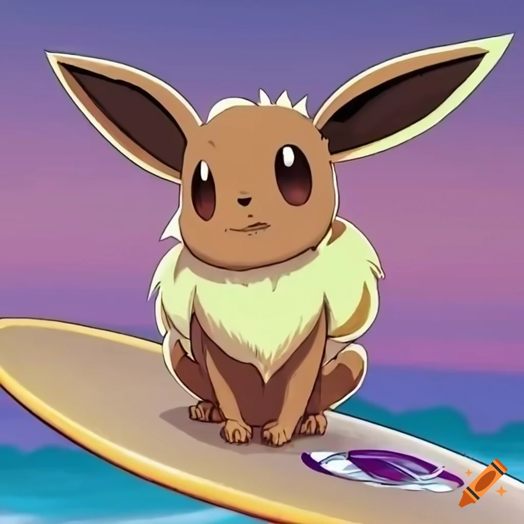 cool Eevee wearing sunglasses with explosion in the background on Craiyon