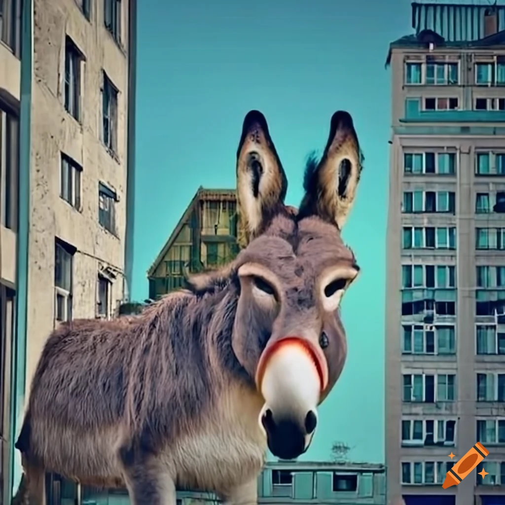 Giant Donkey In The City