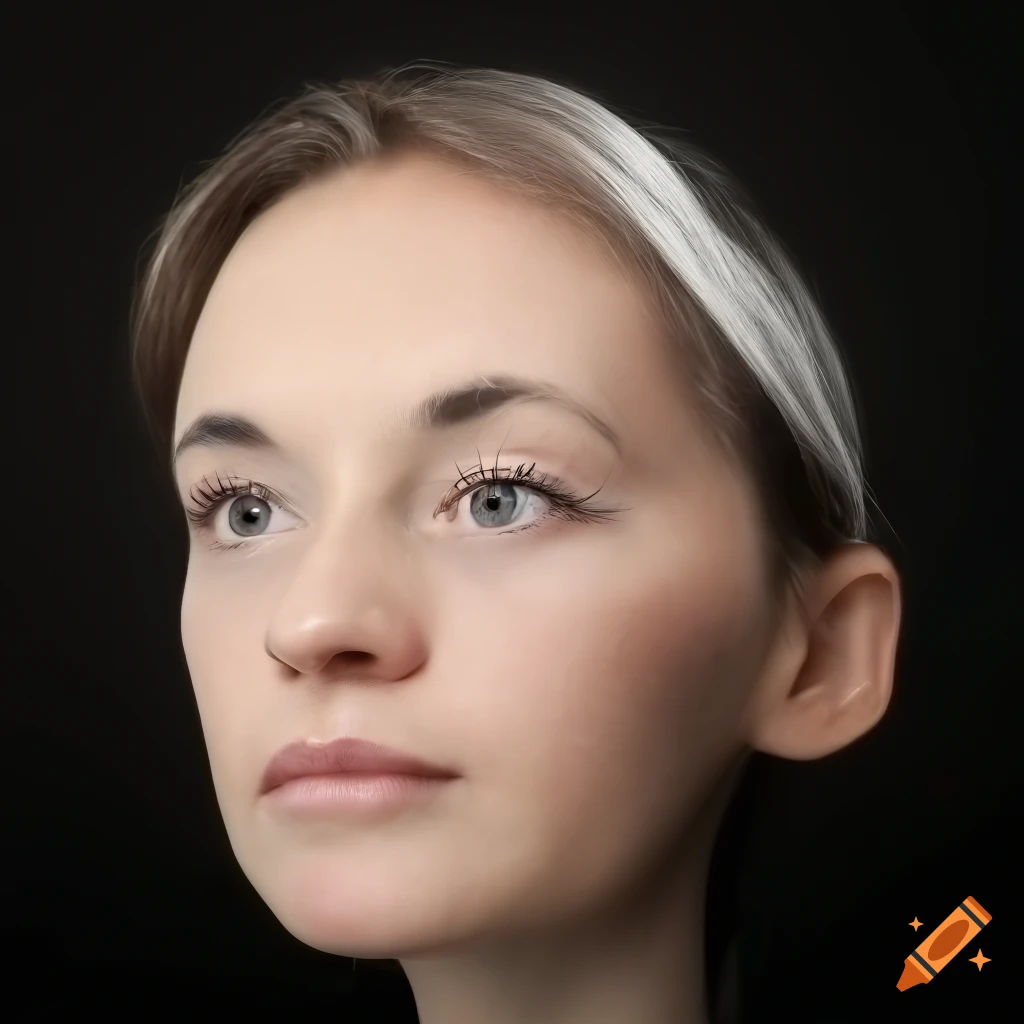 close up portrait of a young woman with natural features