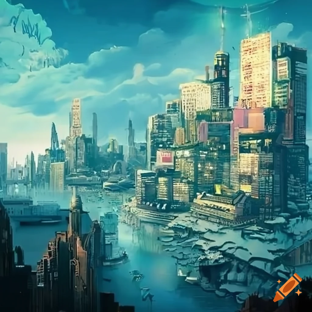 solarpunk cityscape