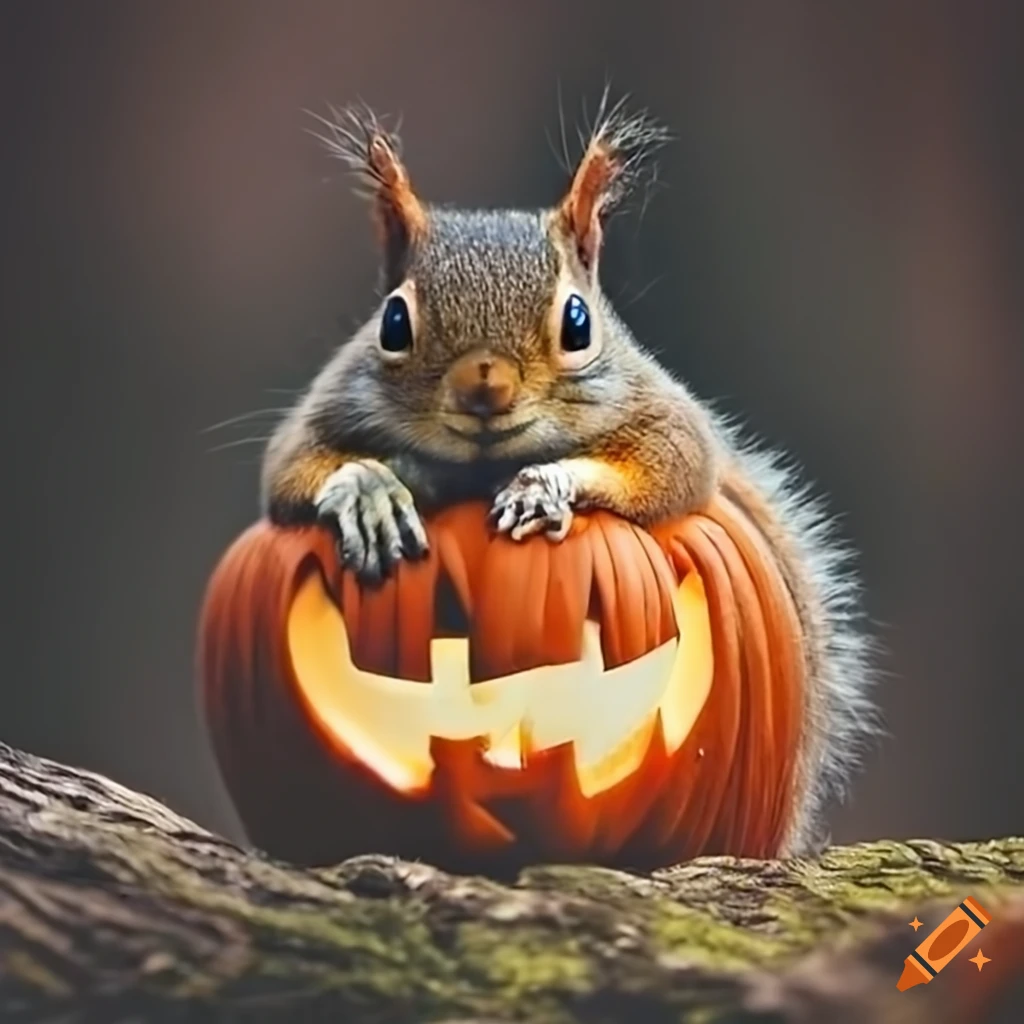 squirrel dressed up for Halloween