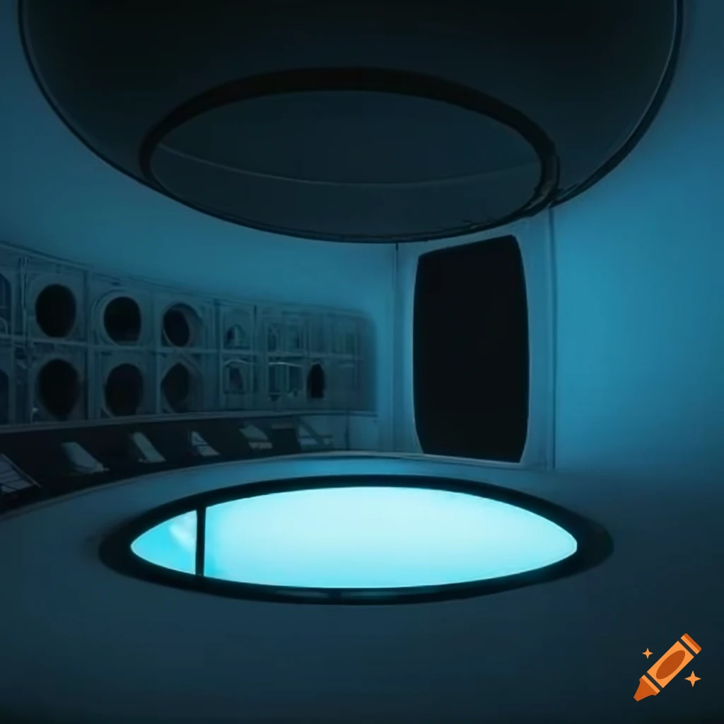 interior view of a futuristic control room