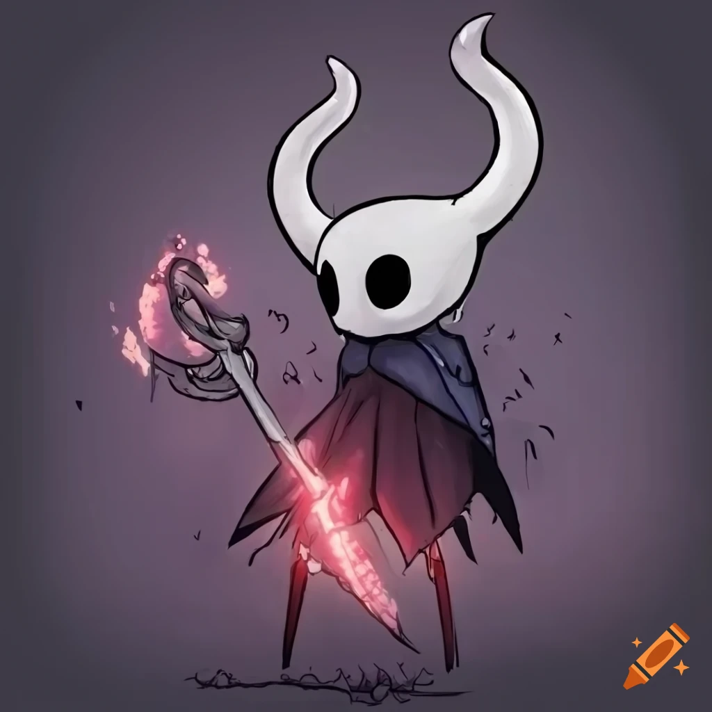 Digital artwork of a powerful king in hollow knight style