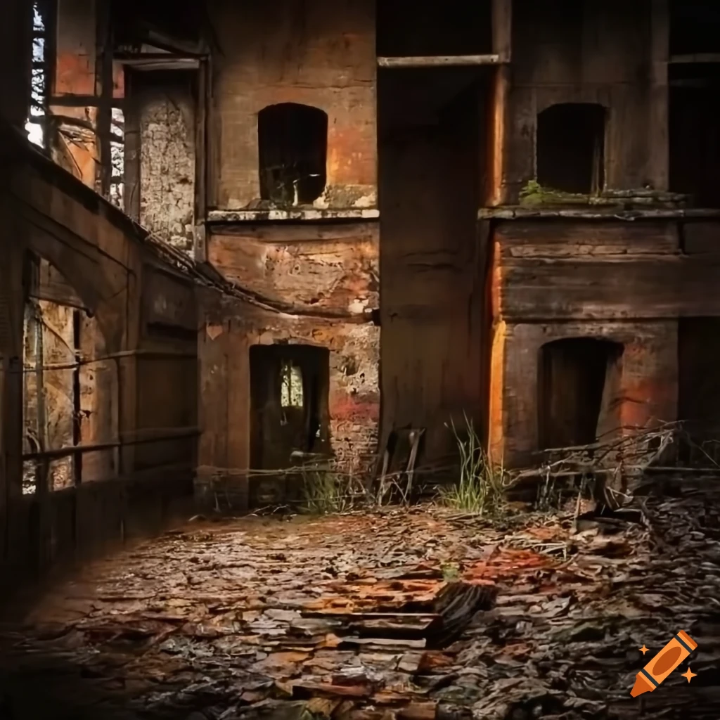 photograph of an old abandoned factory