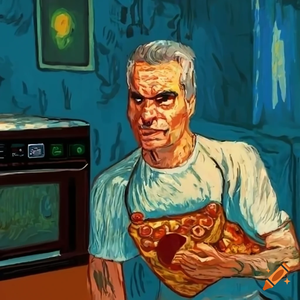 humorous artistic reimagining of Henry Rollins and a microwave