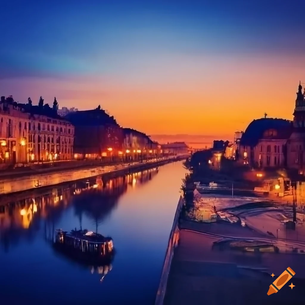 Beautiful sunrise over timisoara, romania on Craiyon