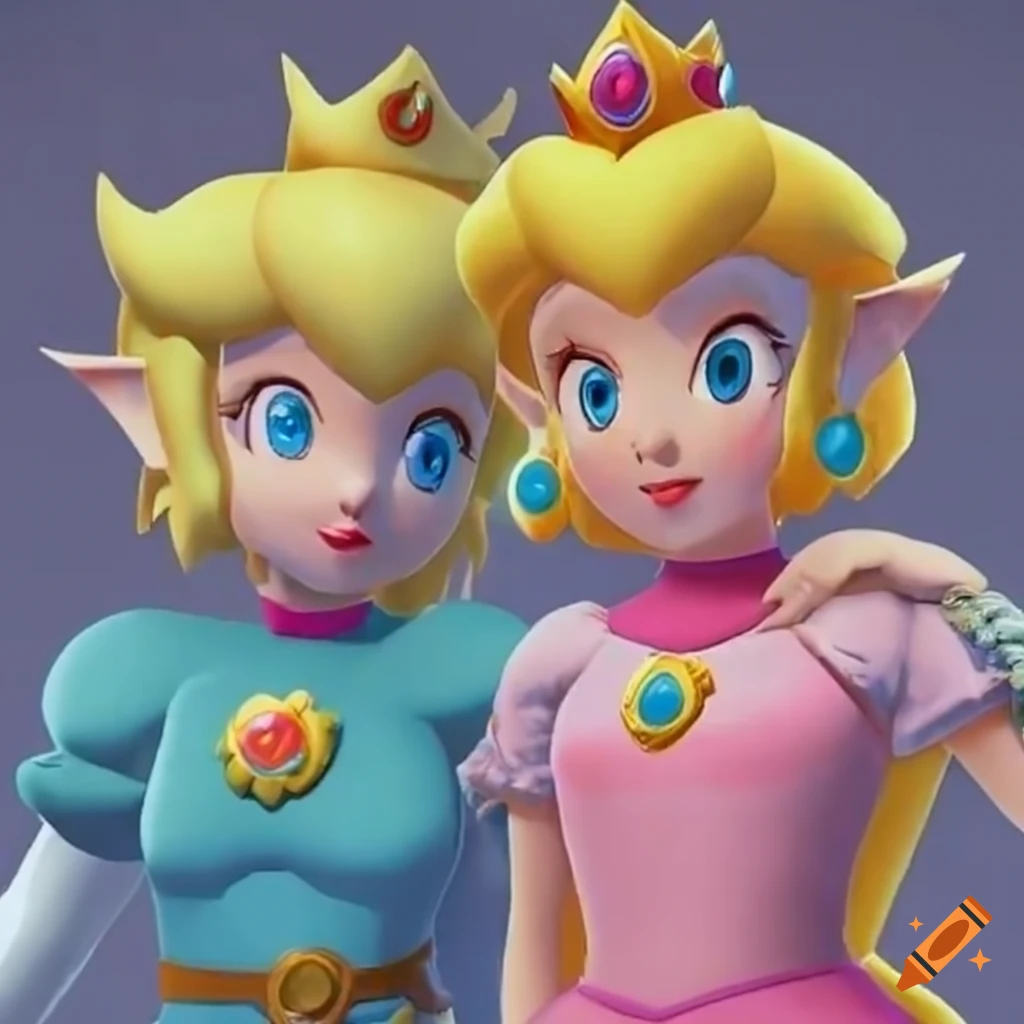 Princess Peach and Link in costume swap