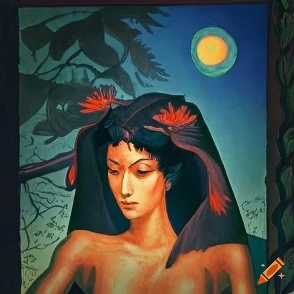 illustration-of-a-mystical-curandera-raven-and-elegant-mother-goose-on