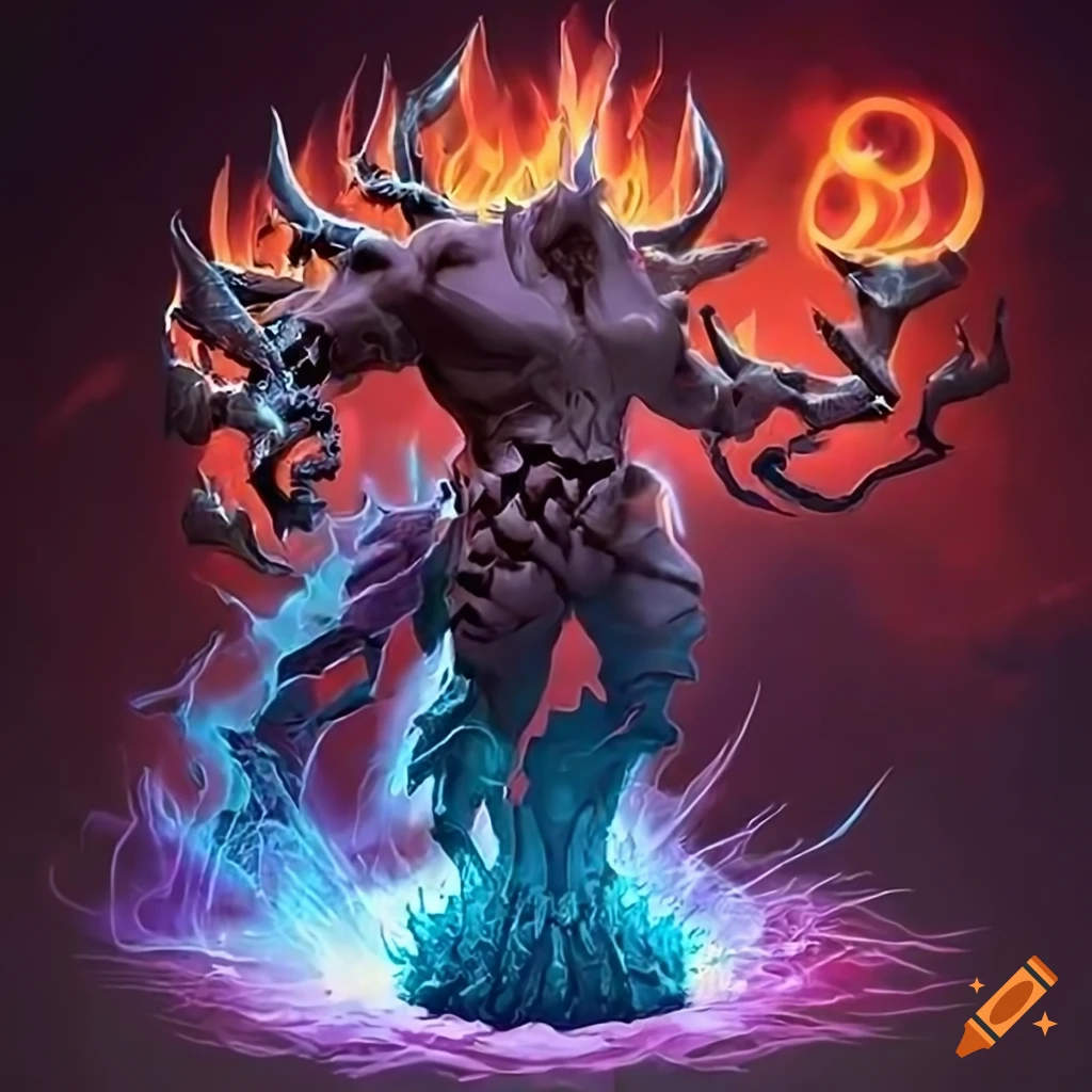digital art of a powerful magma elemental
