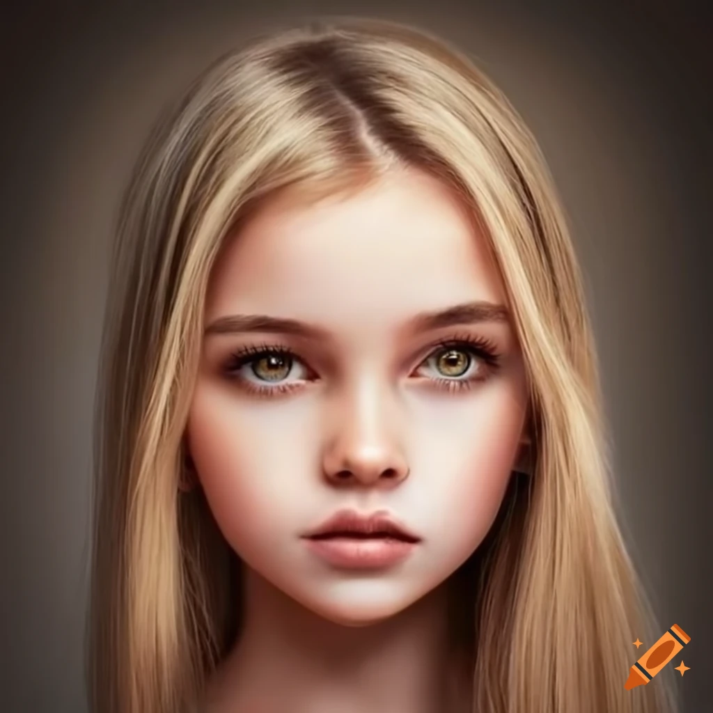Portrait D'une Jolie Jeune Fille Blonde Avec Du Maquillage Comme Une Licorne.  Espace De Copie