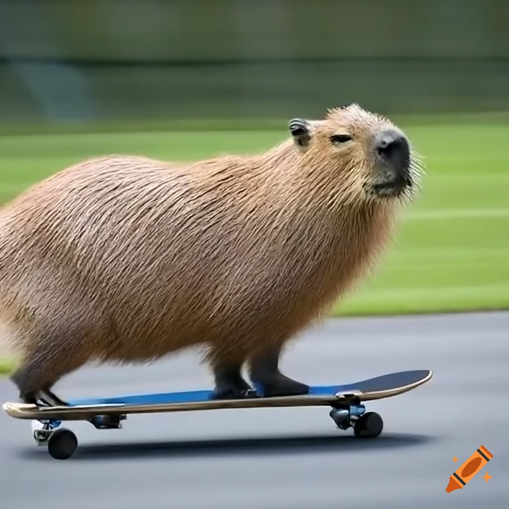 capybara skateboarding