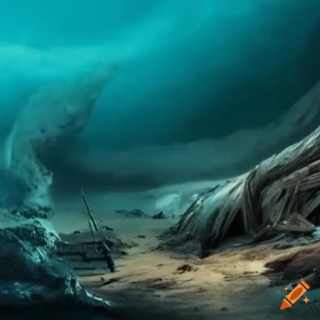 destruction caused by a tsunami