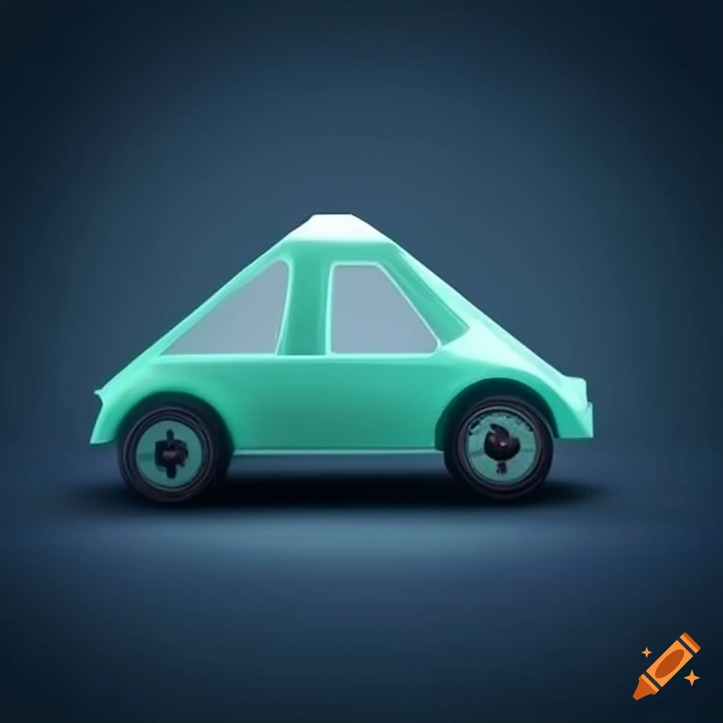 Illustration Of A Triangular Character In A Car