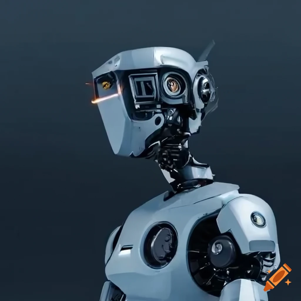 sleek and angular military humanoid robot