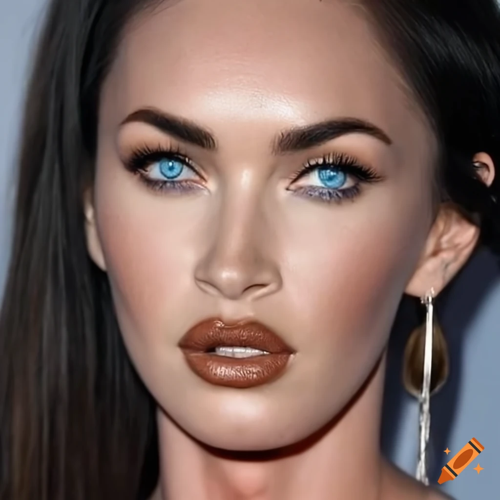 Portrait of a beautiful woman with tan skin and blue eyes on Craiyon