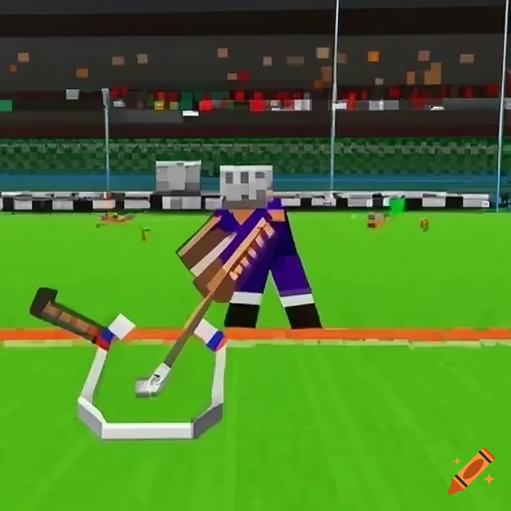 Minecraft hockey match on Craiyon