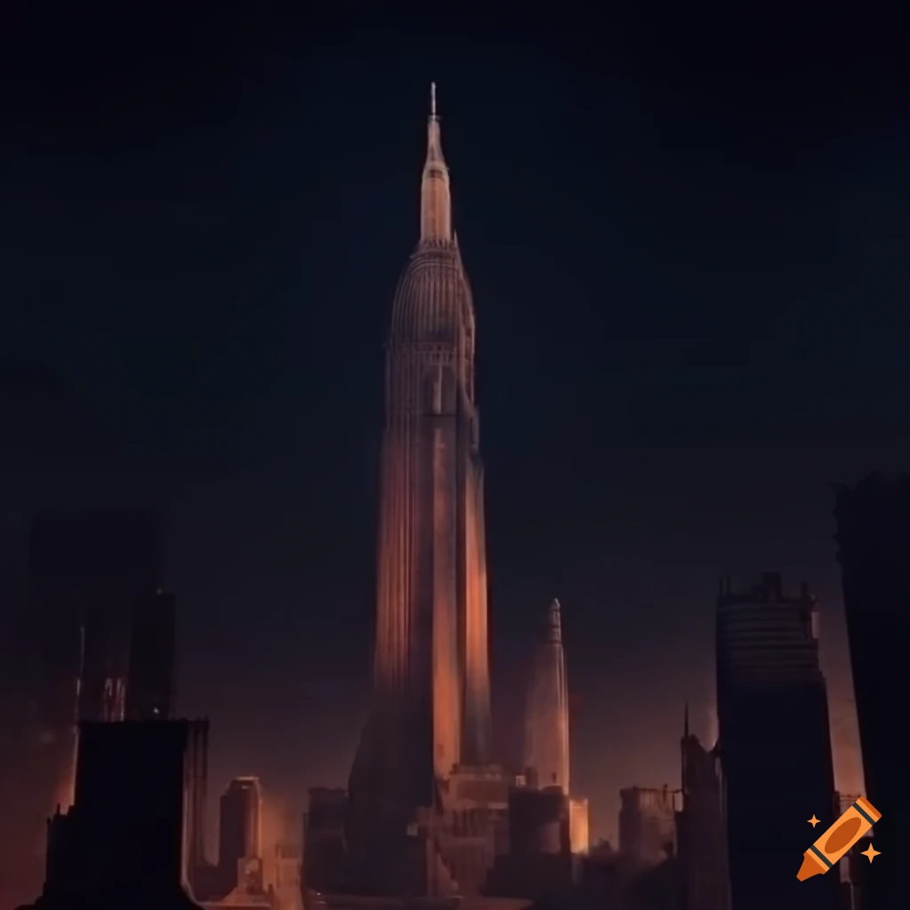 skyscraper in a futuristic alien city