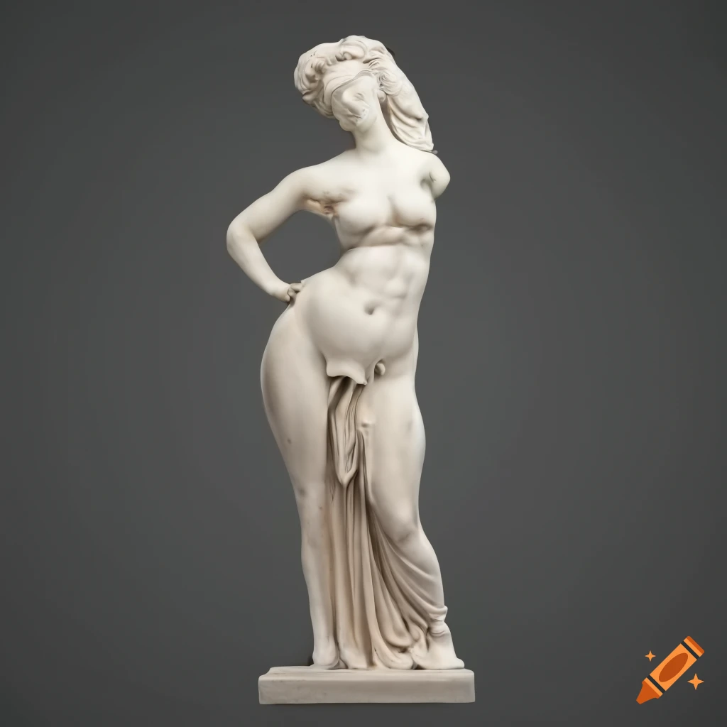 marble statue of a woman in yoga postures