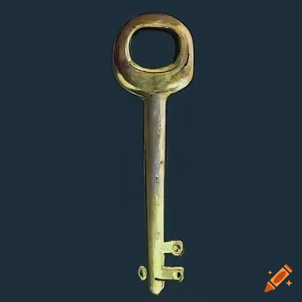 Surrealist painting of a key and door lock on Craiyon