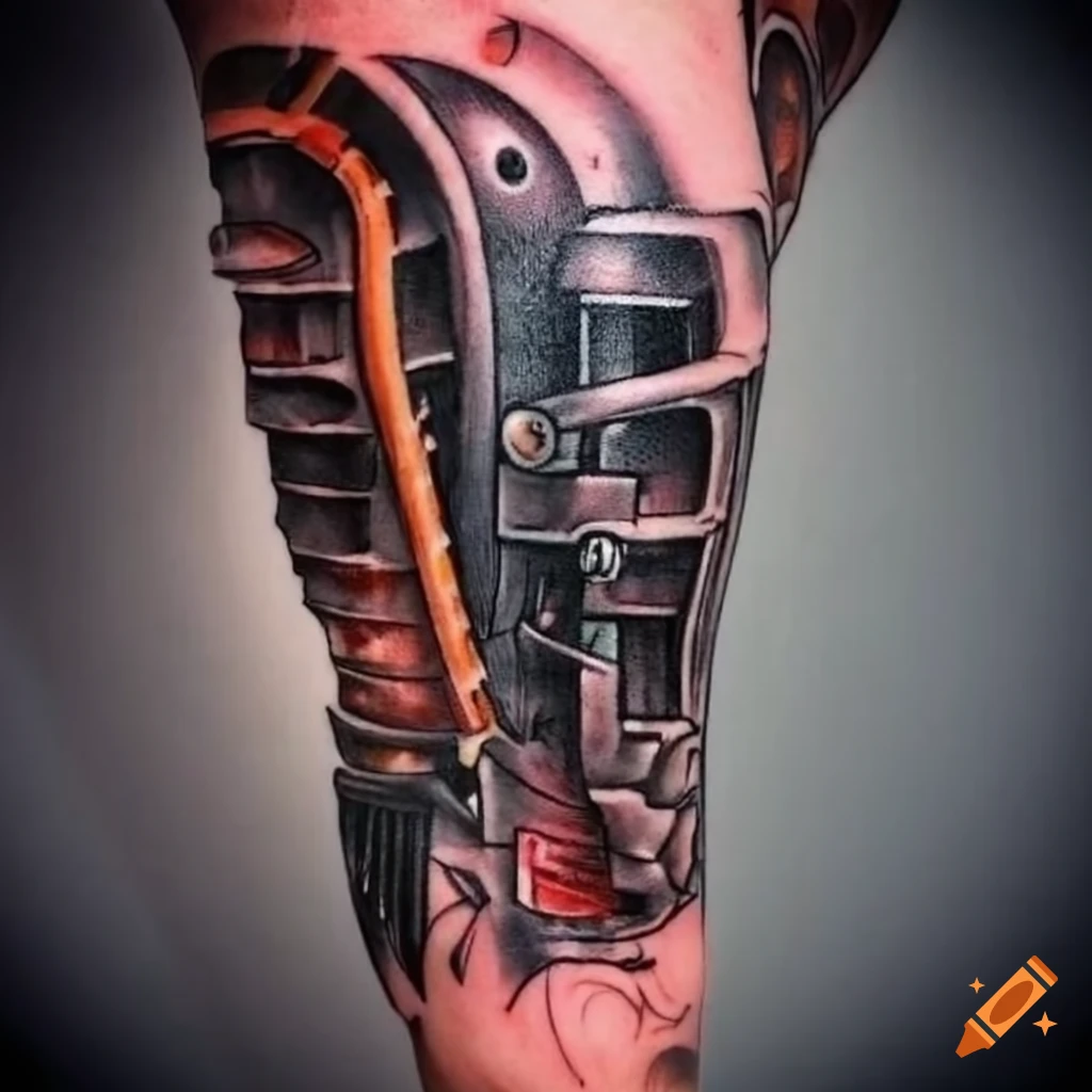 Robot leg back of thigh... - Golden Dragon Tattoo Studio | Facebook