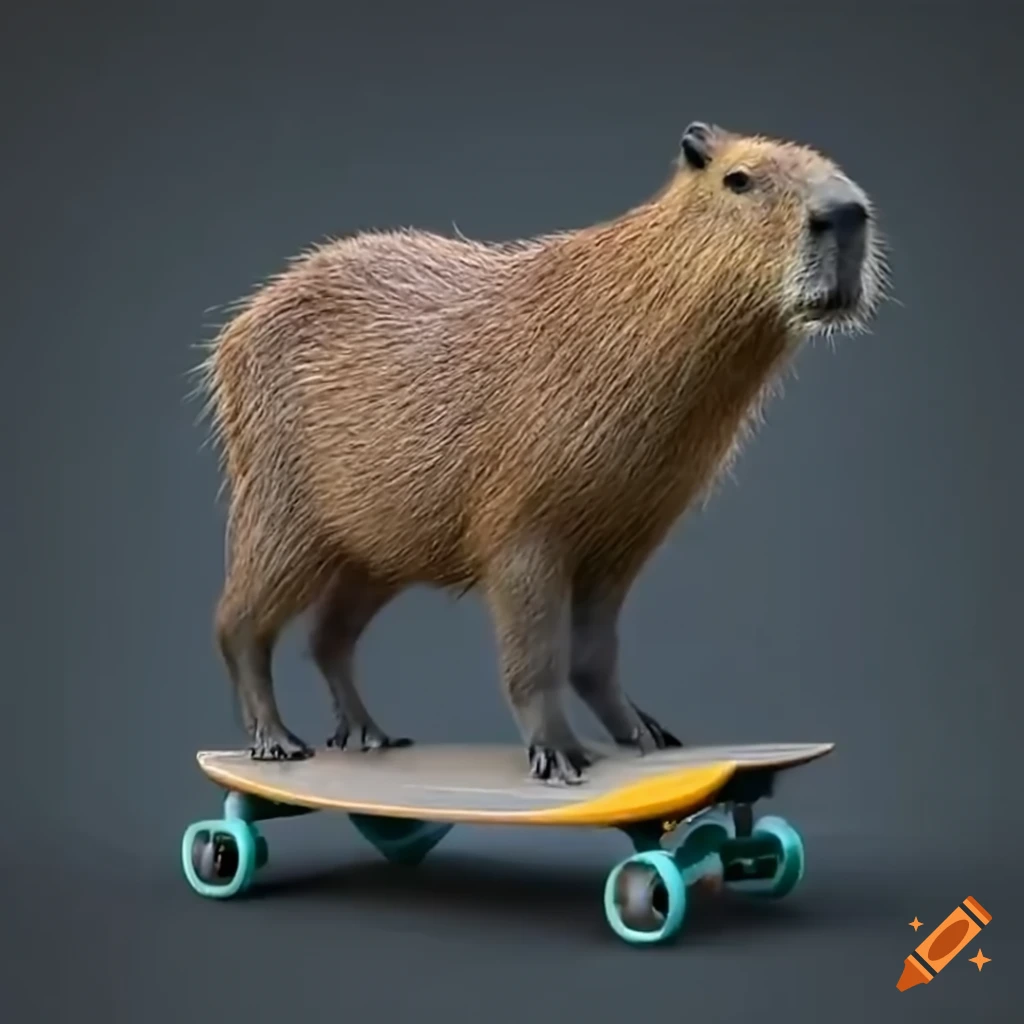 capybara on a skateboard