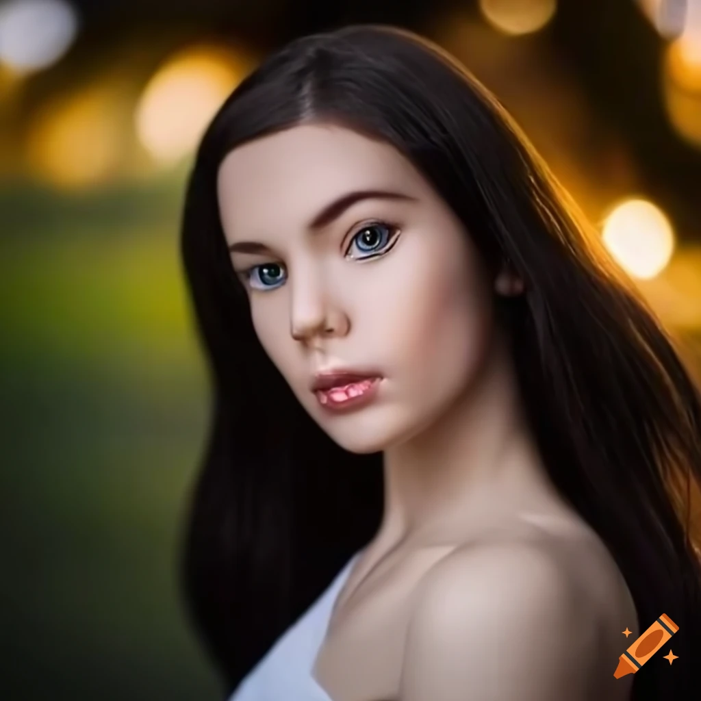 detailed portrait of a woman morphing into a doll