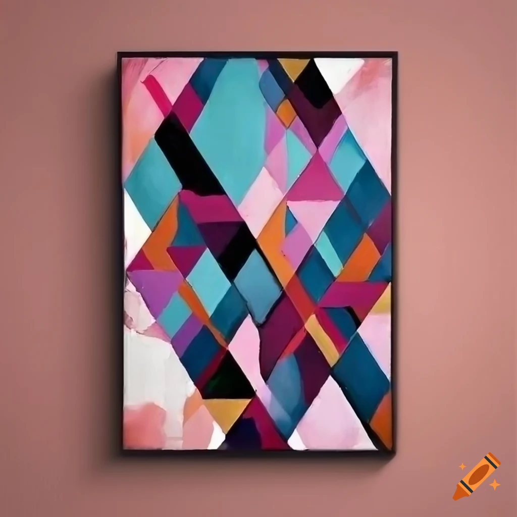 Geometric abstract painting on Craiyon
