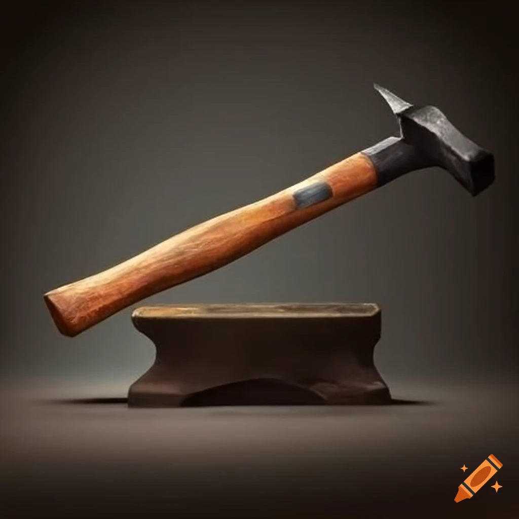 Hammer on anvil on Craiyon
