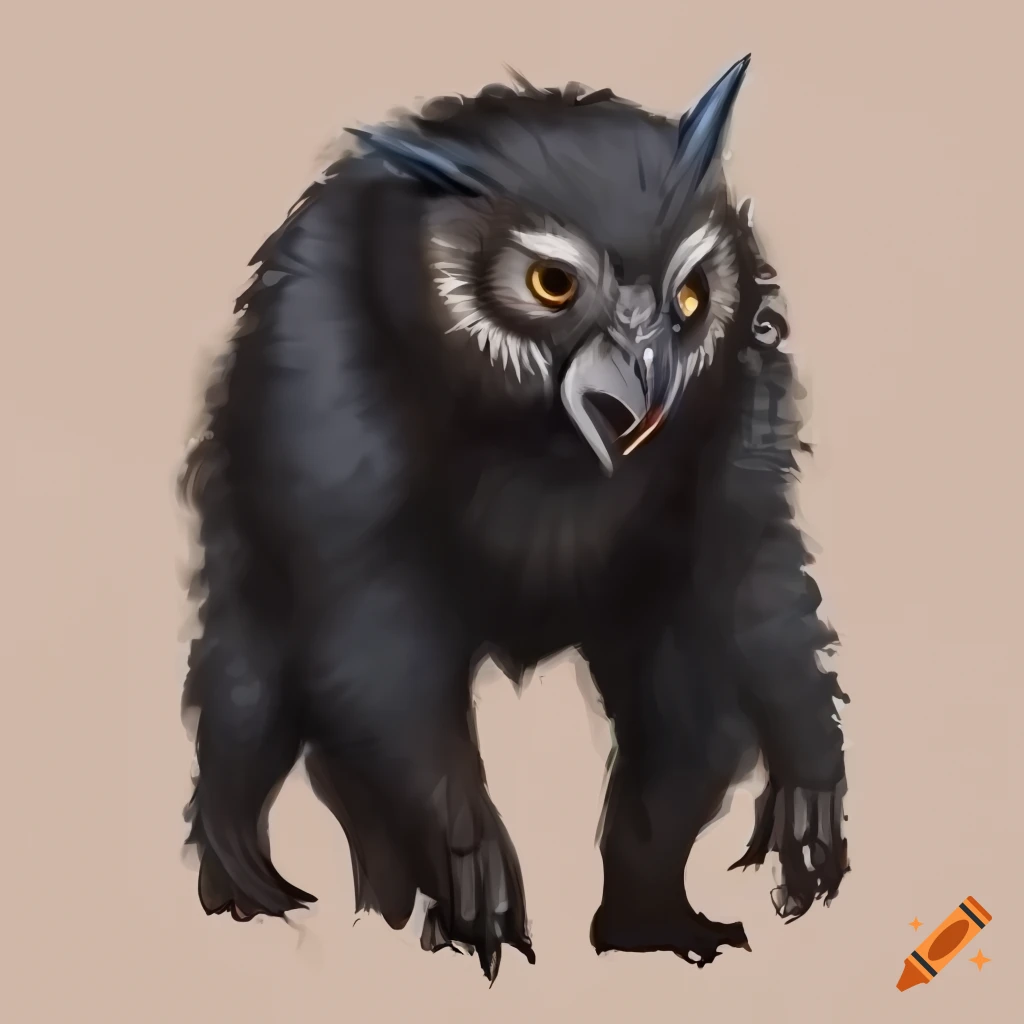 image of a black owlbear