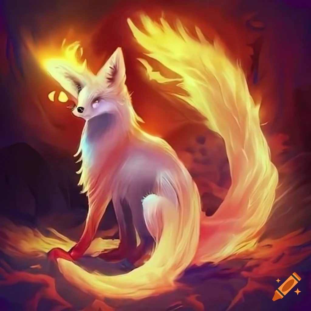 Image of a mystical nine-tailed fox